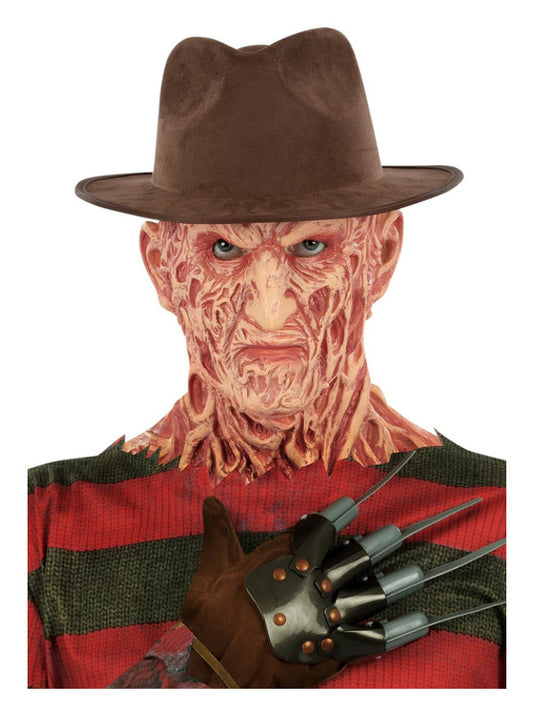 A Nightmare On Elm Street Freddy Krueger Hat Adult Brown Fedora 2