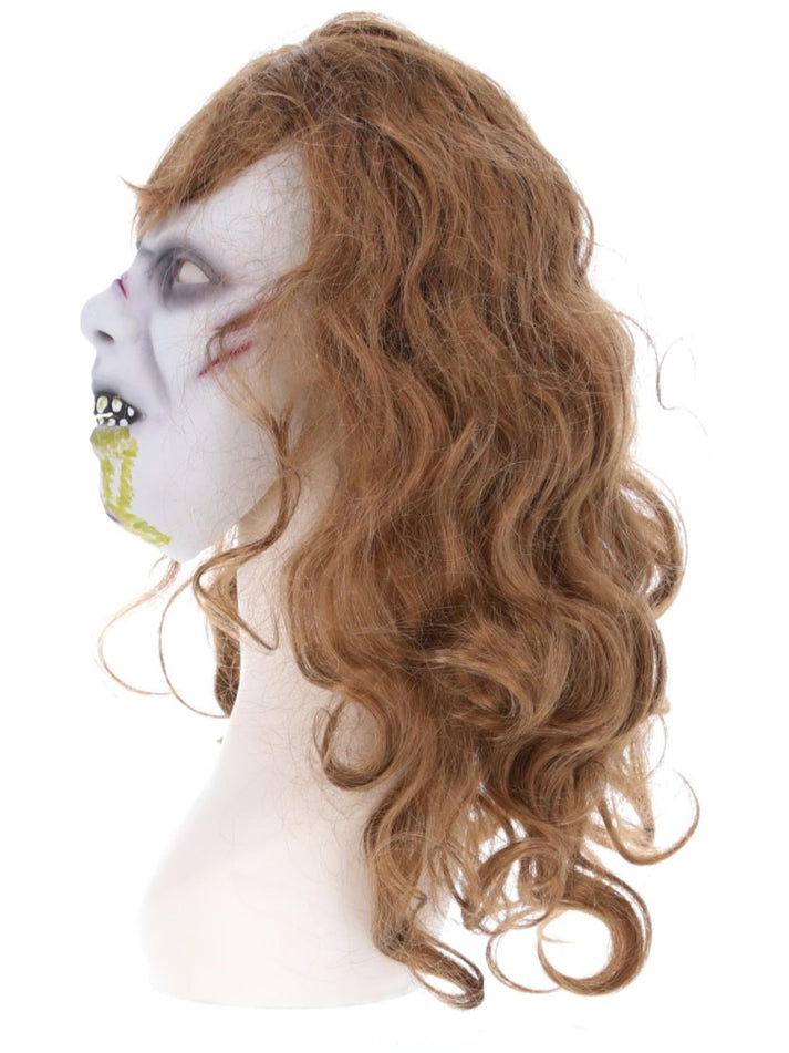 The Exorcist Regan Mask Latex with Attached Hair 3