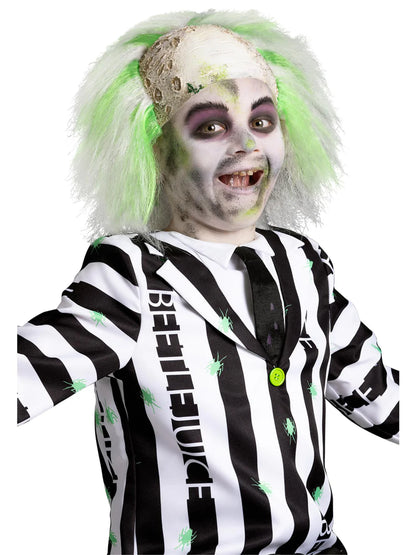 Beetlejuice Wig with Fabric Bald Head for Kids 2