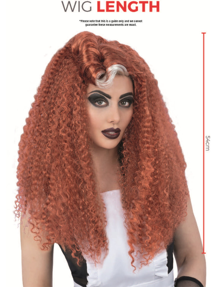 Rocky Horror Show Magenta Wig Red Long Wavy with Victory Roll 4