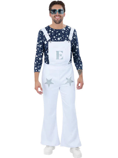 Elton John Rocket Man Costume Dungarees and Top Deluxe Adult 4