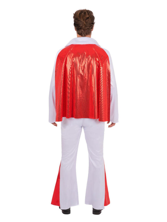 Elvis White Jumpsuit All in One Costume with Cape Adult 2