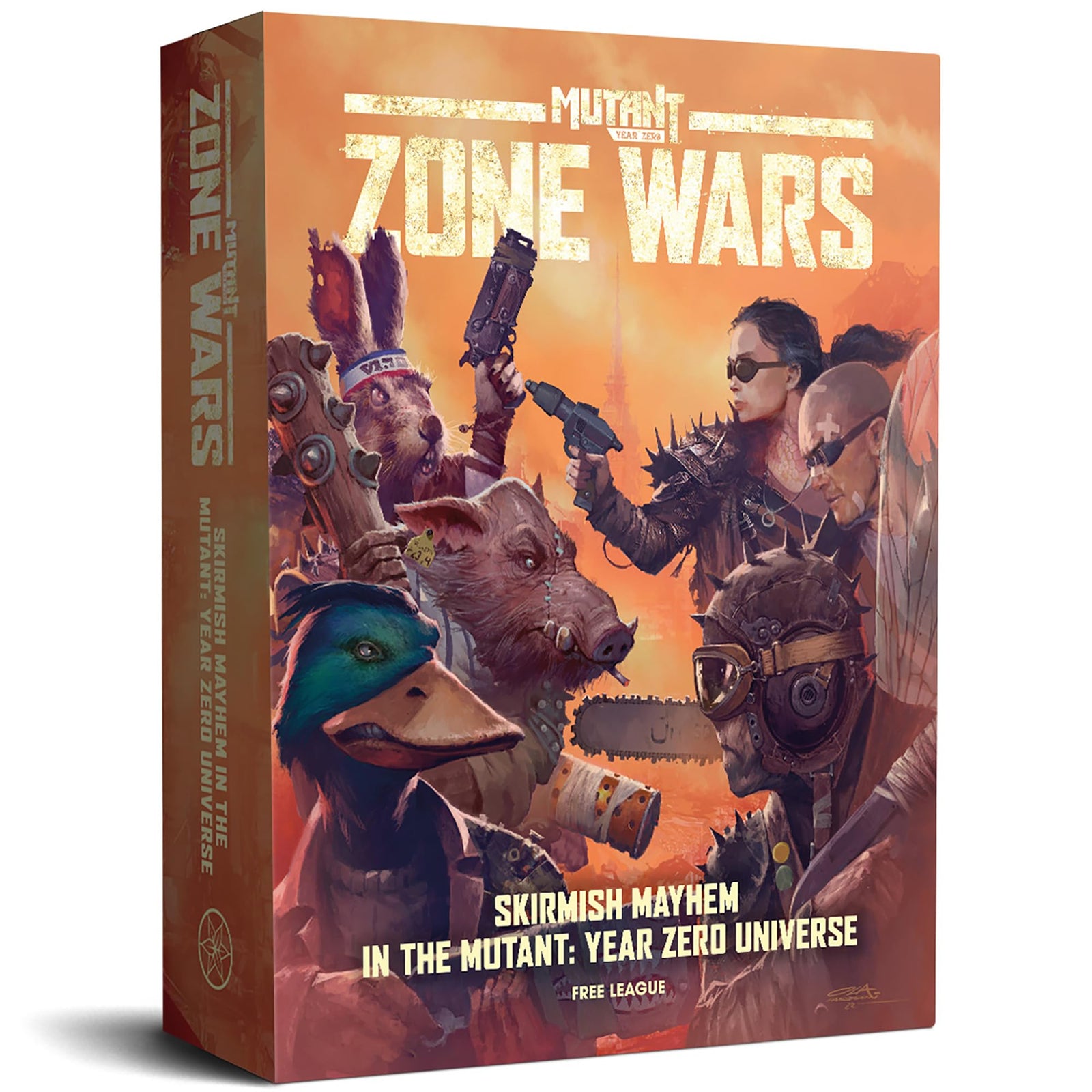 Free League: Mutant Year Zero: Zone Wars - Core Set -Boxed Miniatures Wargame, Tabletop Skirmish Mayhem, Everything Needs: RPG Book, Mat, Dice & More 1