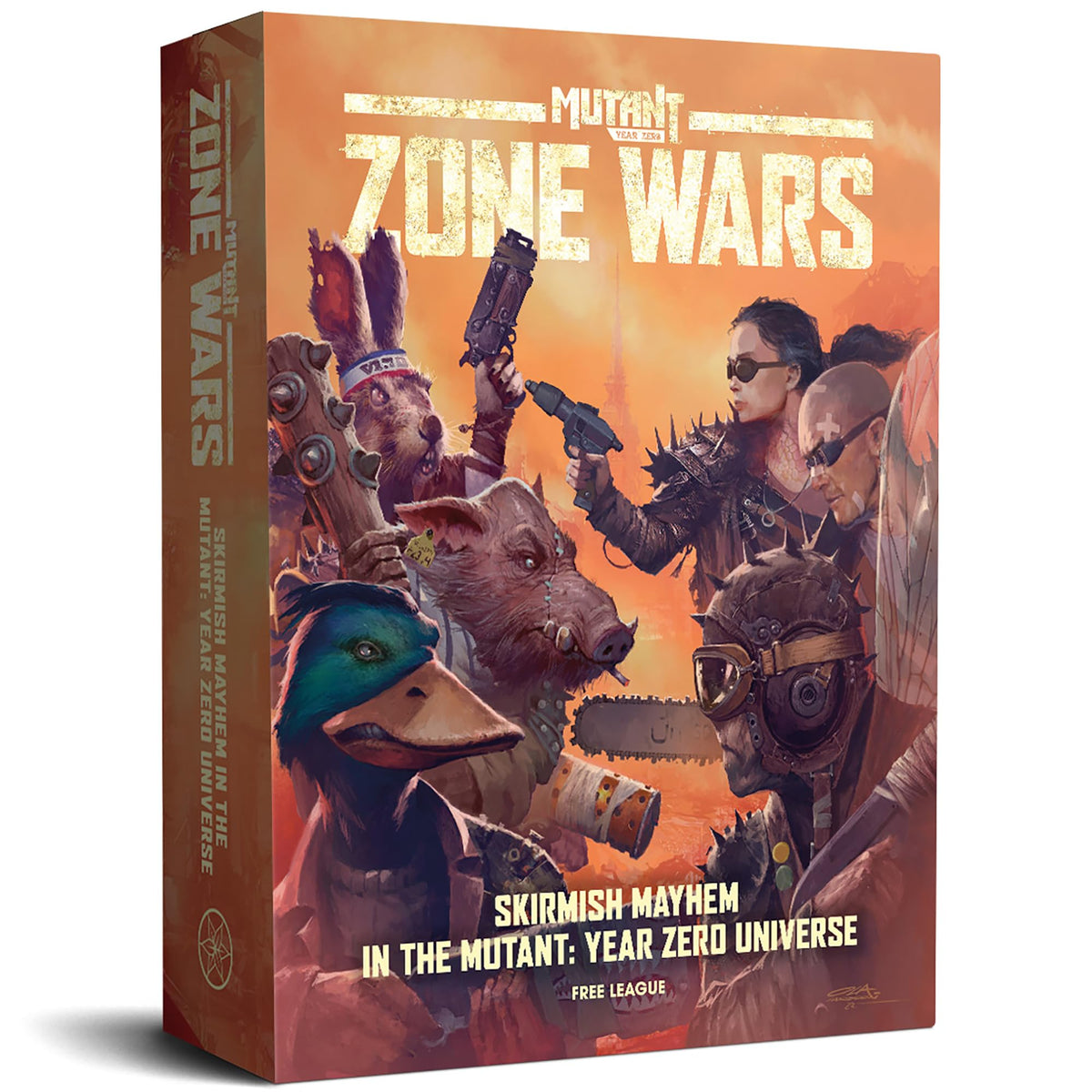 Free League: Mutant Year Zero: Zone Wars - Core Set -Boxed Miniatures Wargame, Tabletop Skirmish Mayhem, Everything Needs: RPG Book, Mat, Dice & More 1