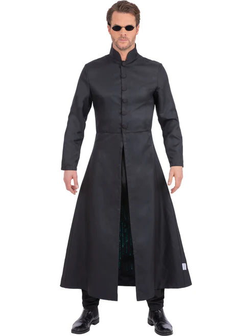 The Matrix Neo Jacket with Code Print Inner Liner Adult Costume