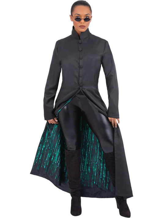 The Matrix Neo Jacket with Code Print Inner Liner Adult Costume 2