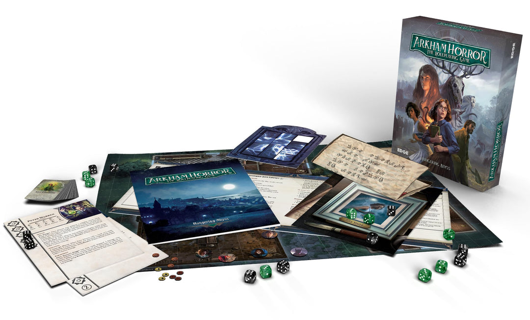 EDGE Studio Arkham Horror The Roleplaying Game Hungering Abyss Starter Set - Immersive RPG Adventure with Dynamic Pool System! Ages 14+, 2-6 Players, 1+ Hour Playtime, Made