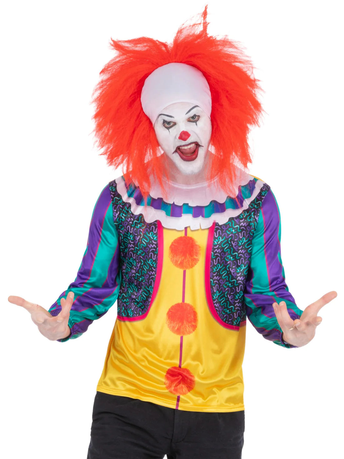 IT Classic Pennywise Top with Printed Clown Details 1990 Movie Costume 4