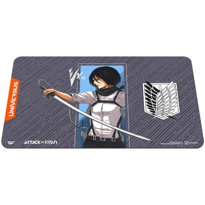 UniVersus Attack on Titan: Battle for Humanity - Mikasa Ackerman Playmat - 24 x 14 Neoprene Mat, Tabletop Card Game Accessory, UVS Games, Licensed 3