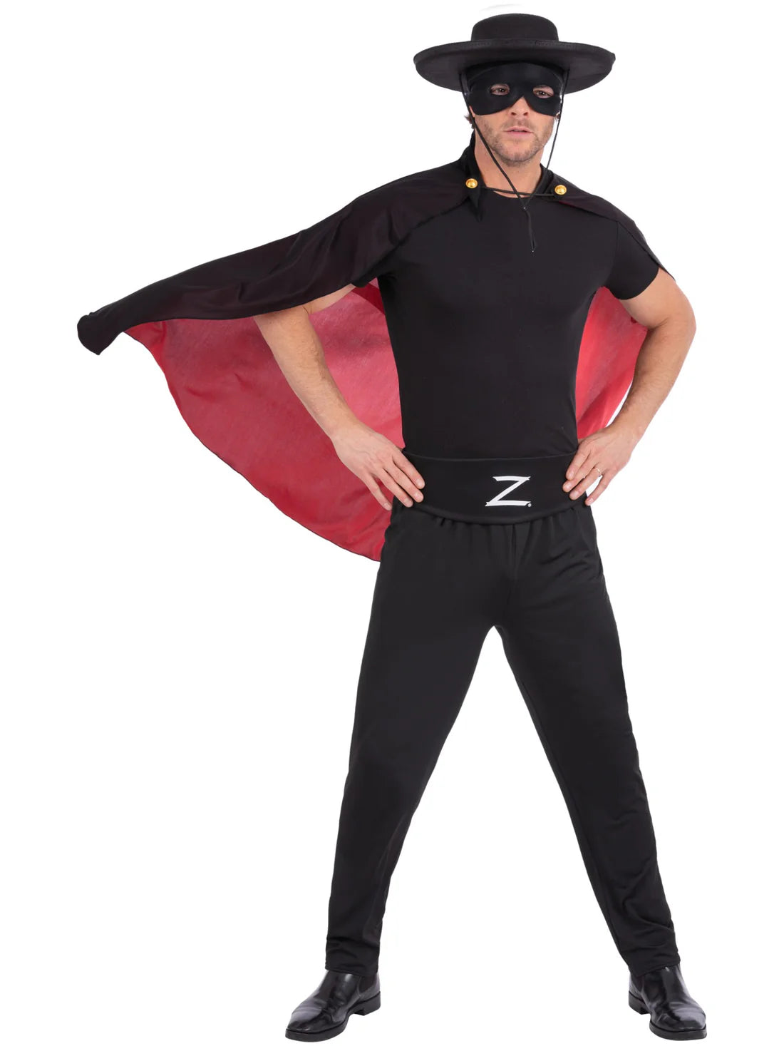Zorro Accessory Kit Adult Costume Set Cape Mask Hat Belt 1