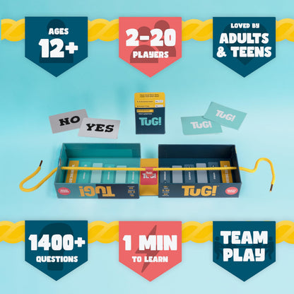 TUG! The Team Trivia Game with a Mini Tug of War in The Box | Perfect for 2-20 Players | Ultimate Holiday Game for Teens, Adults and Family Game Night | Great Gift or Stocking Stuffer | Ages 11+ 7