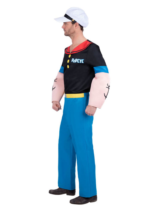 Popeye Costume Adult Top with Muscles Trousers Hat 2