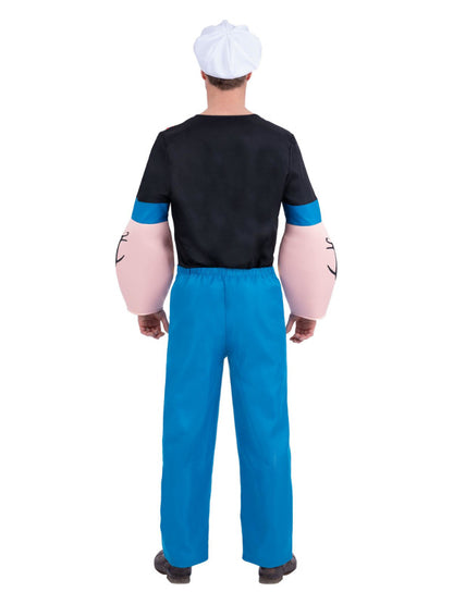 Popeye Costume Adult Top with Muscles Trousers Hat 4