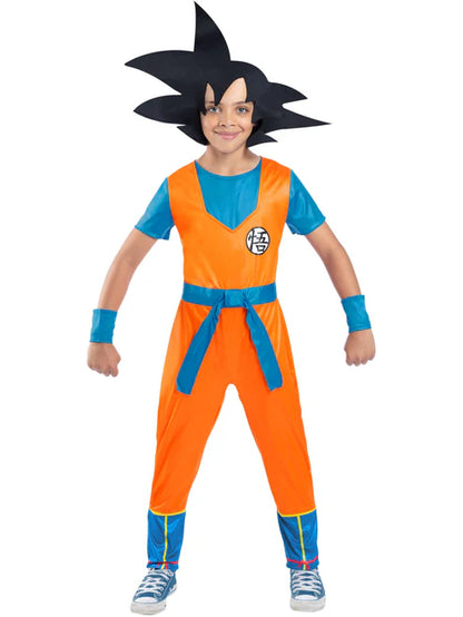 Dragonball Z Goku Costume for Kids Jumpsuit Wristbands Headpiece 3