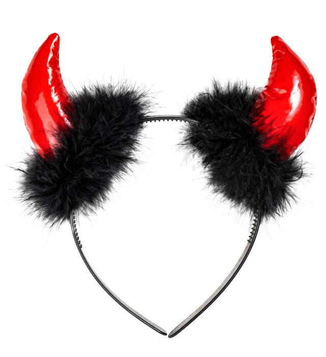 Devil Horns Vinyl And Marabou