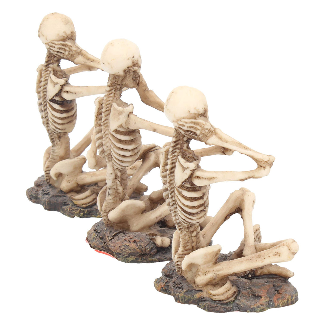 See No Hear Speak Three Wise Skeletons Figurines Set 3 8.5cm