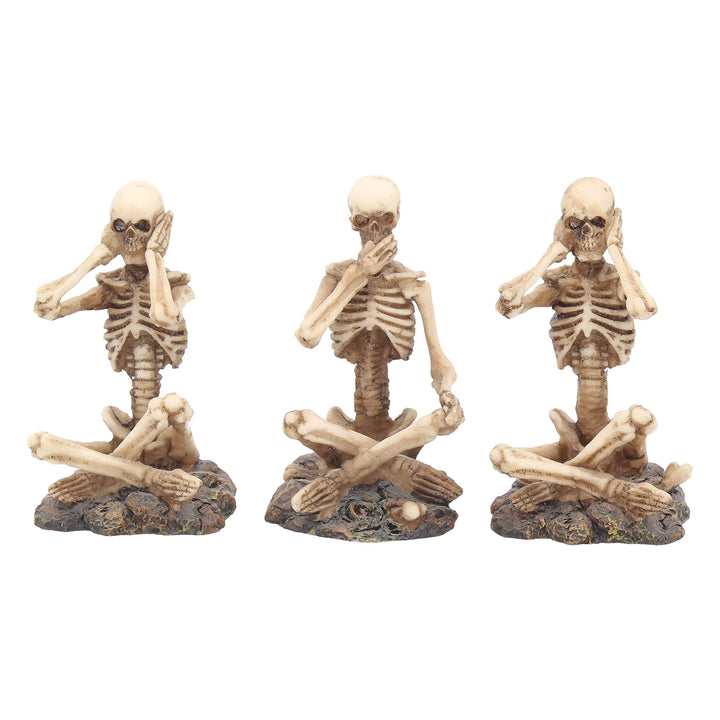 See No Hear Speak Three Wise Skeletons Figurines Set 3 8.5cm