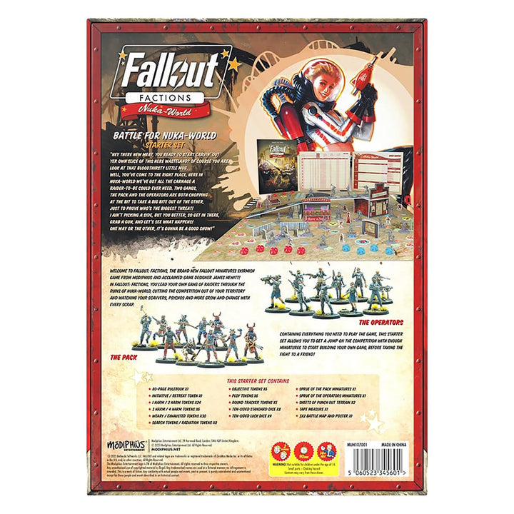 Modiphius Entertainment: Fallout: Factions - Battle for Nuka-World Starter Set - Tabletop Miniatures Skirmish Game, Licensed War Game, 20 Miniatures