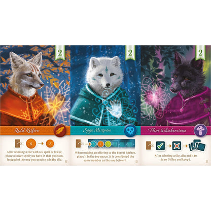 Nocturne Board Game Set Collection and Bidding Play as Fox Mystics Find Magical Items 2