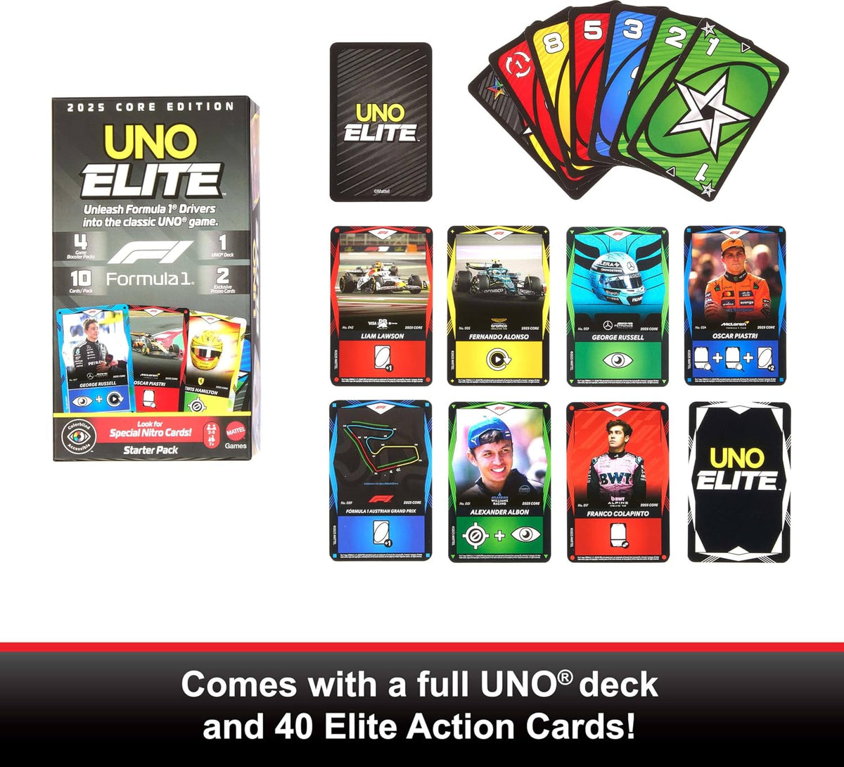UNO Elite F1 2025 Core Edition Starter Set Card Game