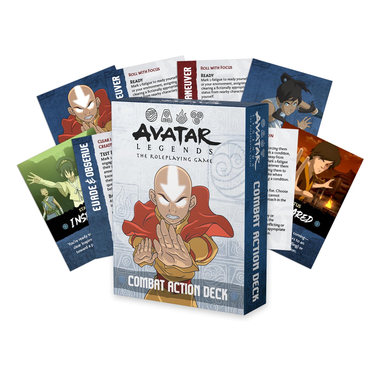 Magpie Games Combat Action Deck - Avatar Legends: The Roleplaying Game Expansion, 55 Cards, Full-Color Iconic and Original Art, Stance Cards, Status trackers 1