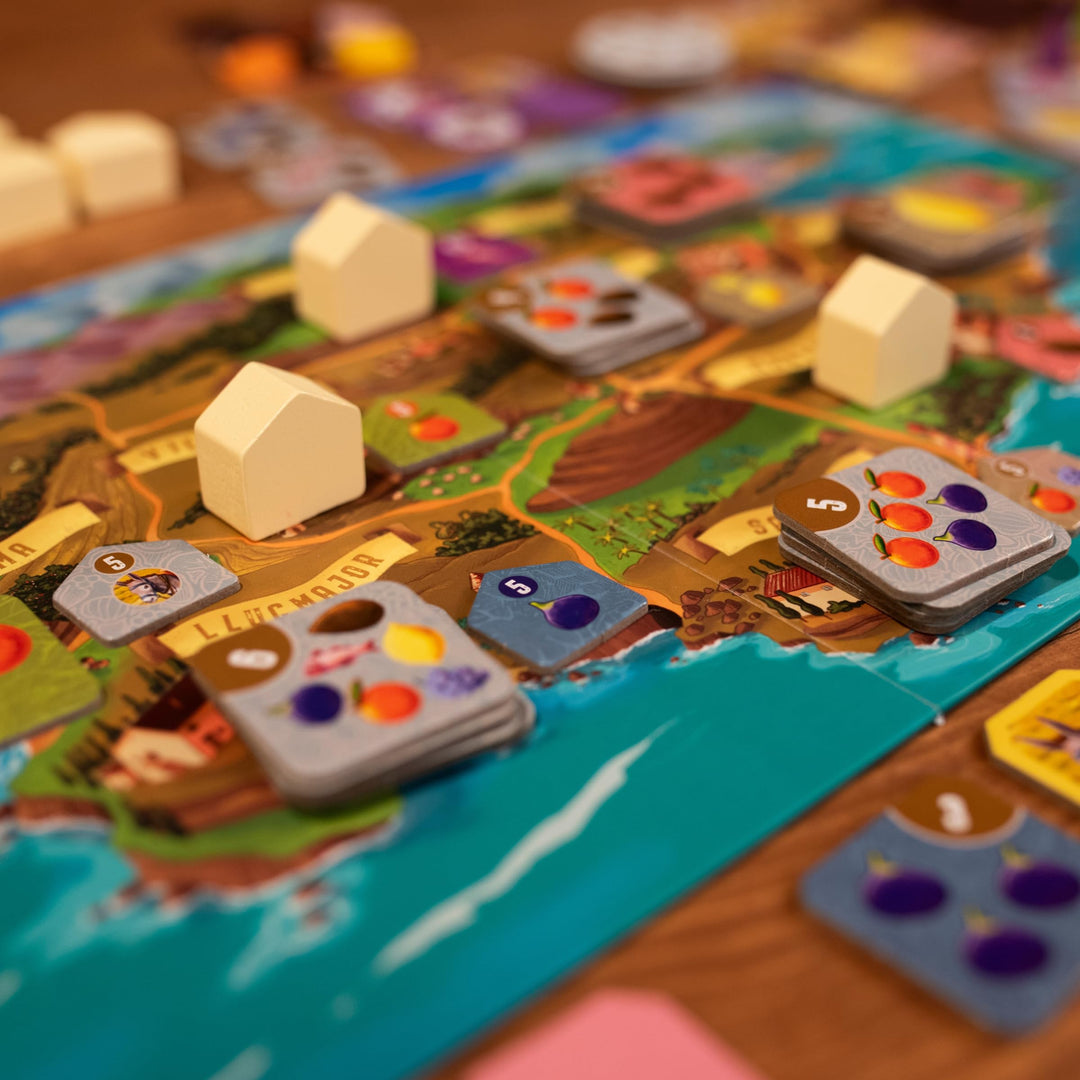 Finca Board Game - Mallorca's Resource Management & Delivery Strategy Game, Fun Family Game for Kids & Adults, Ages 10+, 2-5 Players, 45 Min Playtime, Made by Pandasaurus Games