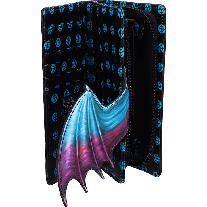 Take Flight Purse Blue Dragon Wallet Embossed 18.5cm