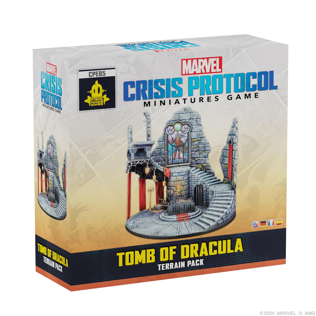 Atomic Mass Games Marvel: Crisis Protocol - Tomb of Dracula Terrain Pack - Iconic Gothic Castle Piece, Tabletop Superhero Game, Ages 14+, 2 Players, 90 Minute Playtime, Made