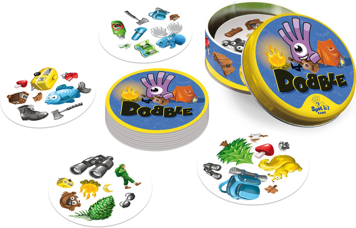 Asmodee | Dobble Camping | Card Game | Ages 6+ | 2-8 Players | 15 Minutes Playing Time