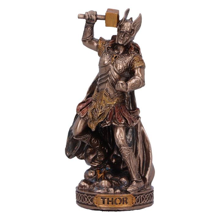 Thor God of Thunder and Lightning Mini Bronze Figurine 8.5cm