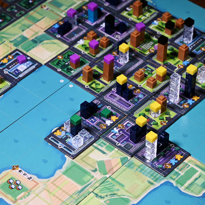 AEG Rolling Heights | Roll Your Meeples, Build The City | Push Your Luck, Pool Building Construction Game Set in The 1920's | 2-4 Players | Ages 10+ 3