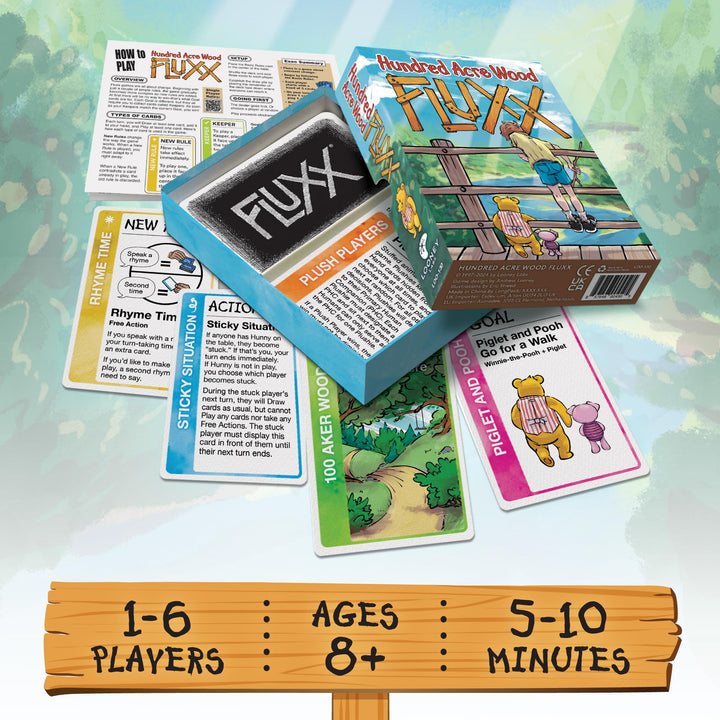 Looney Labs Hundred Acre Woods Fluxx Card Game Fun, Family-Friendly, Ever-Changing Gameplay Featuring Winnie The Pooh and Friends – Quick 10-30 Minute Rounds, Ages 8+