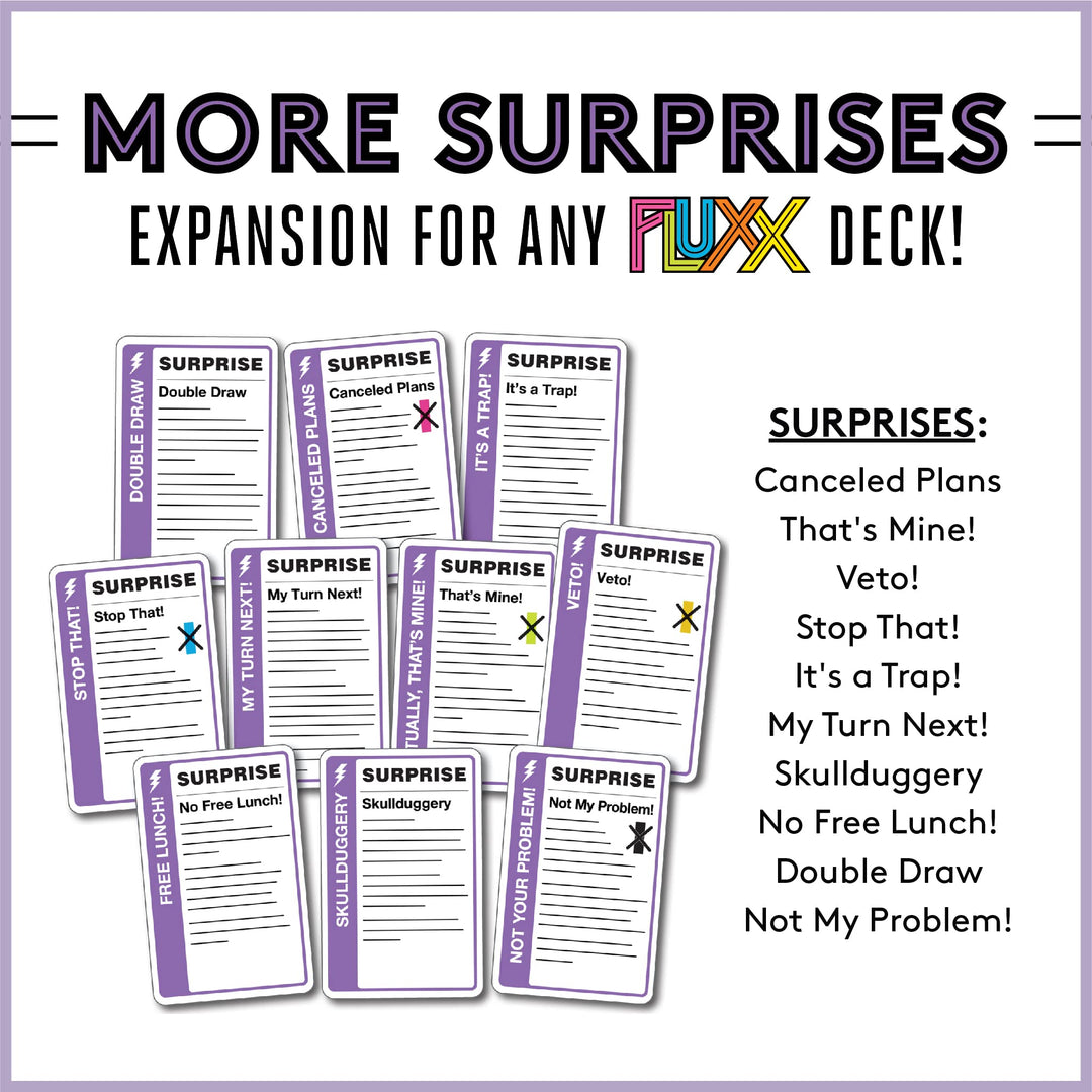 Looney Labs More Surprises Fluxx Expansion: Unleash Extra Pandemonium!