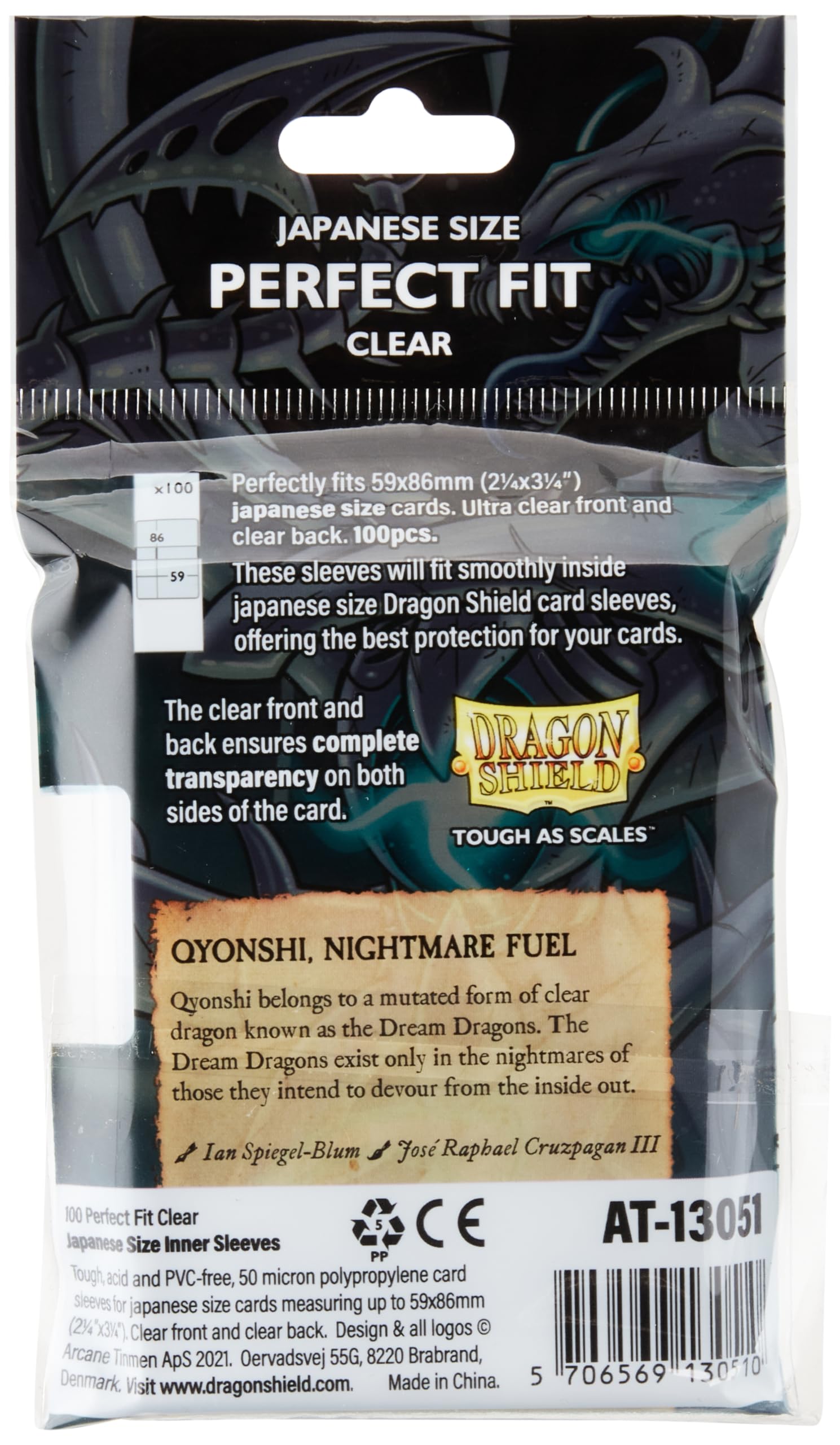 Dragon Shield Japanese Size Perfect Fit Inner Sleeves Clear 100 Gaming Accessory by Arcane Tinmen 2
