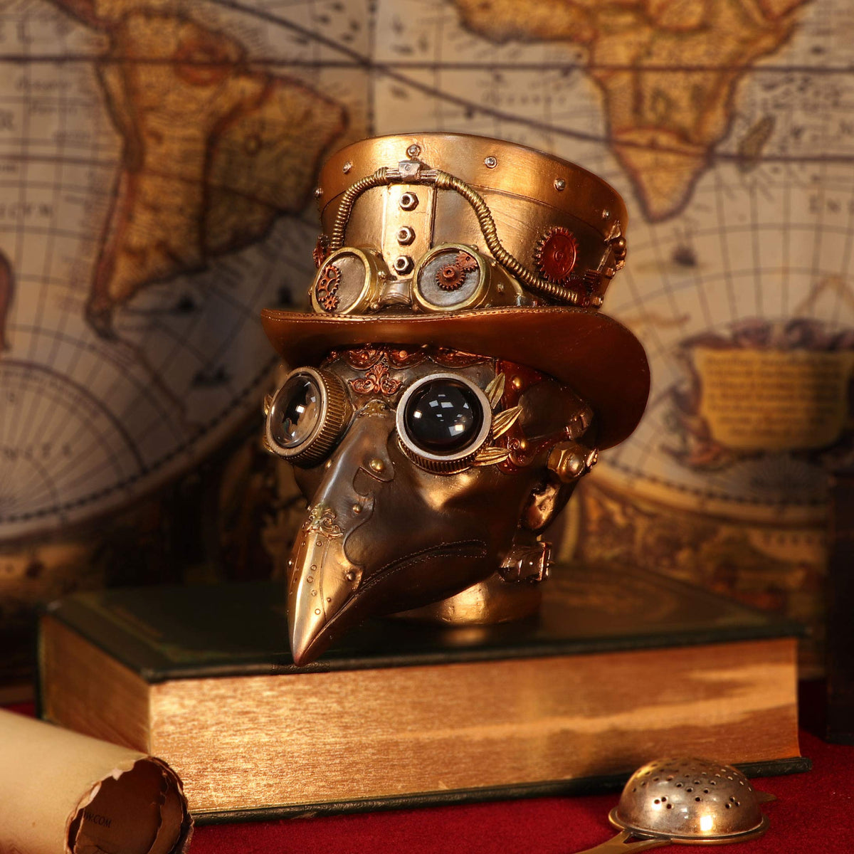 Steampunk Beaky Automaton Apothecary Plague Doctor Bust Figurine 20.5cm 7
