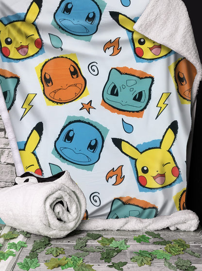 Pokemon Starter Throw Featuring Faces 100 x 150cm 3