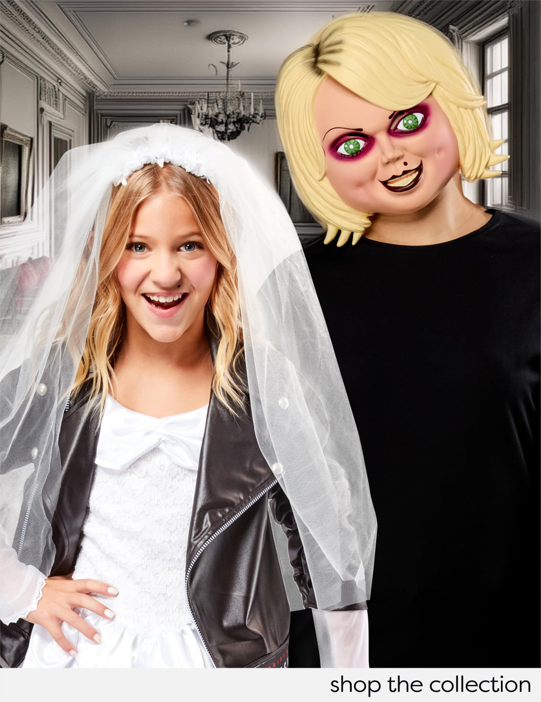 Bride of Chucky Tiffany Formed Plastic Half Mask