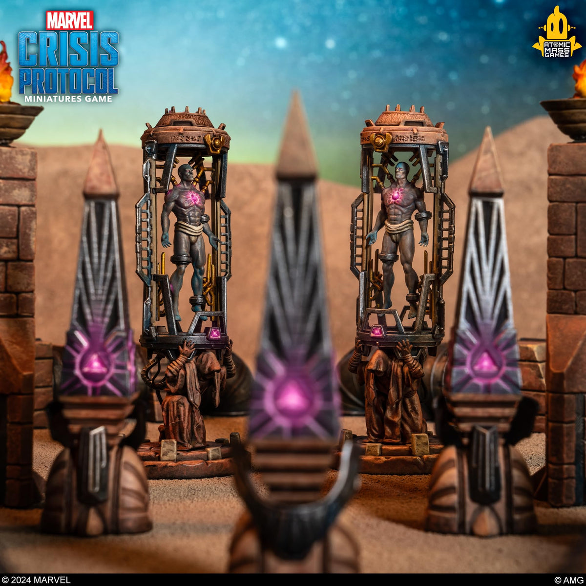 Marvel: Crisis Protocol Dark Future Terrain Pack - Enhance Battles with Wakandan Statues & One-Shot Card! Tabletop Superhero Game, Ages 14+, 2 Players, 90 Min Playtime 4