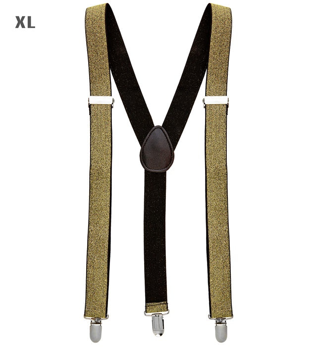 Gold Lurex Braces  Extra Long Up To 115-120 Cm 