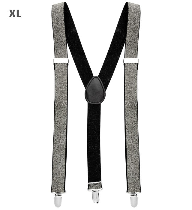 Silver Lurex Braces  Extra Long Up To 115-120 Cm 