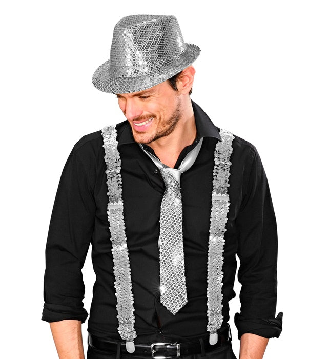 Silver Sequin Braces