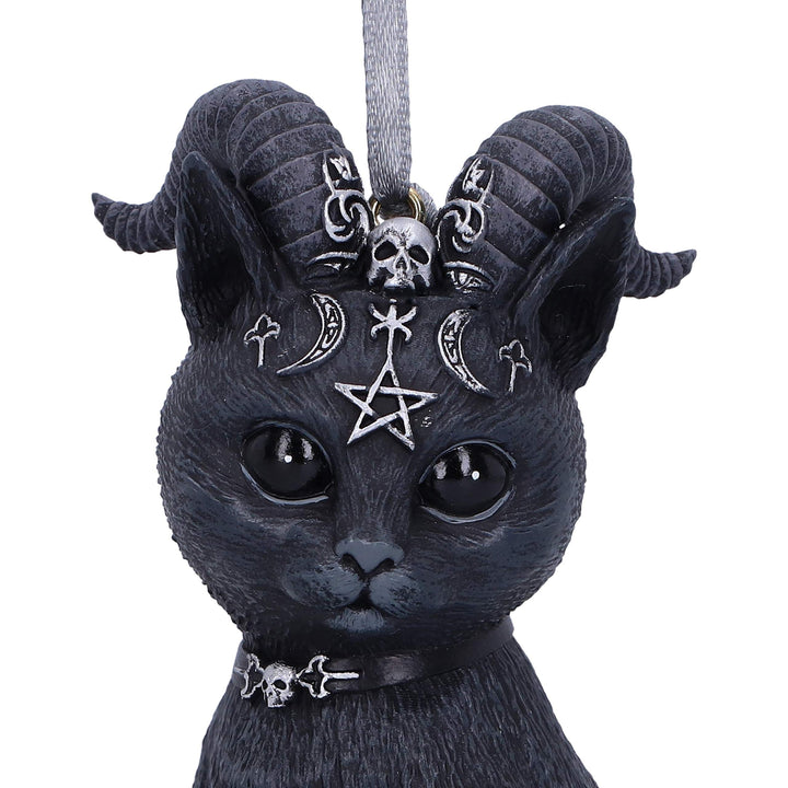 Pawzuph Black Horned Cat Hanging Decorative Ornament 10cm