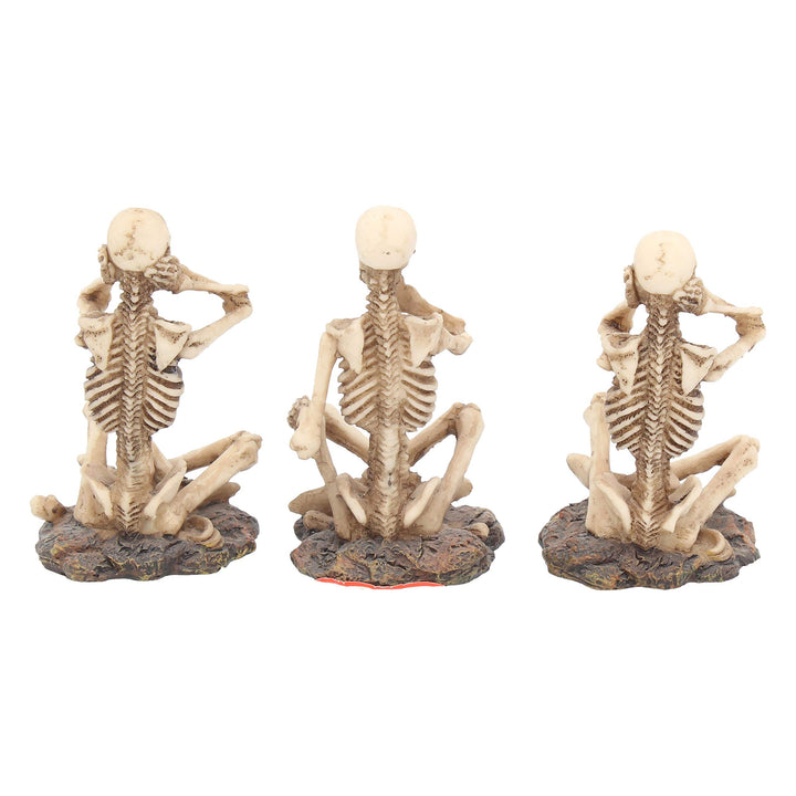 See No Hear Speak Three Wise Skeletons Figurines Set 3 8.5cm