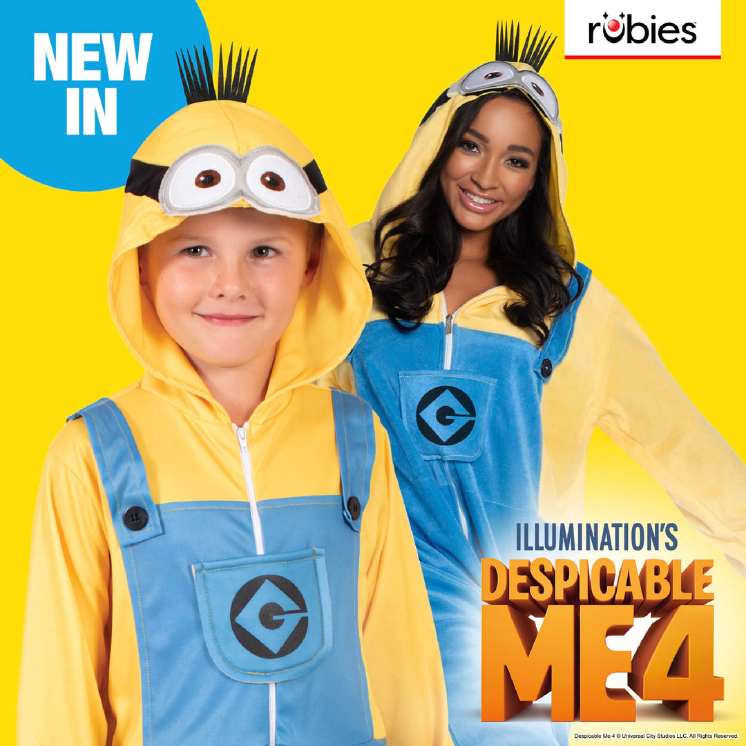 Rubies Official Illumination's Despicable Me 4, Minion Tim Child Onesie, Kids Fancy Dress, Size Extra Small