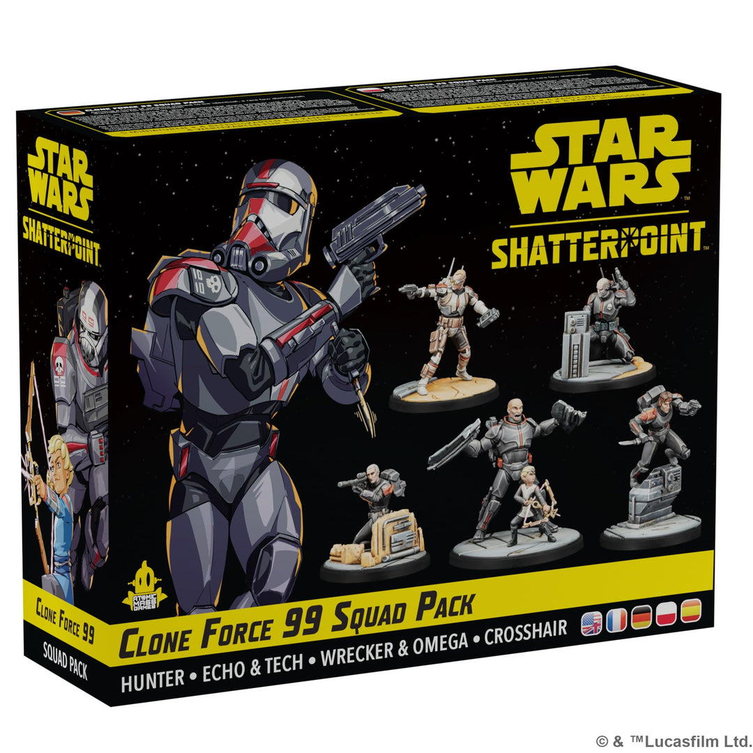 Star Wars Shatterpoint Clone Force 99 Squad Pack - Tabletop Miniatures Game, Strategy Game for Kids and Adults, Ages 14+, 2 Players, 90 Minute Playtime, Made by Atomic Mass Games