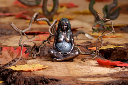 Mini Bronze Mother Earth Art Figurine 8.5cm 5
