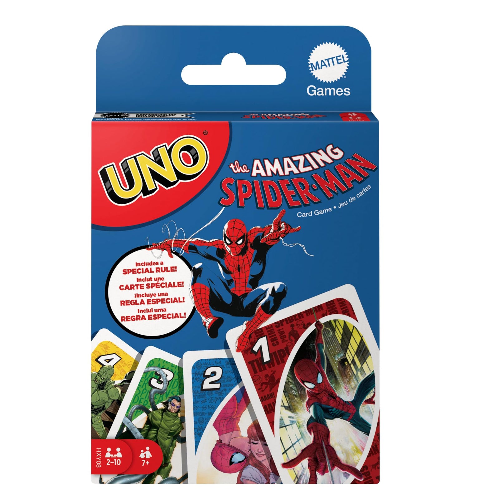 Mattel Games UNO The Amazing Spider-Man Card Game for Kids, Adults & Family with Deck & Special Rule Inspired by the Marvel Comic Book Series, HXY08 1