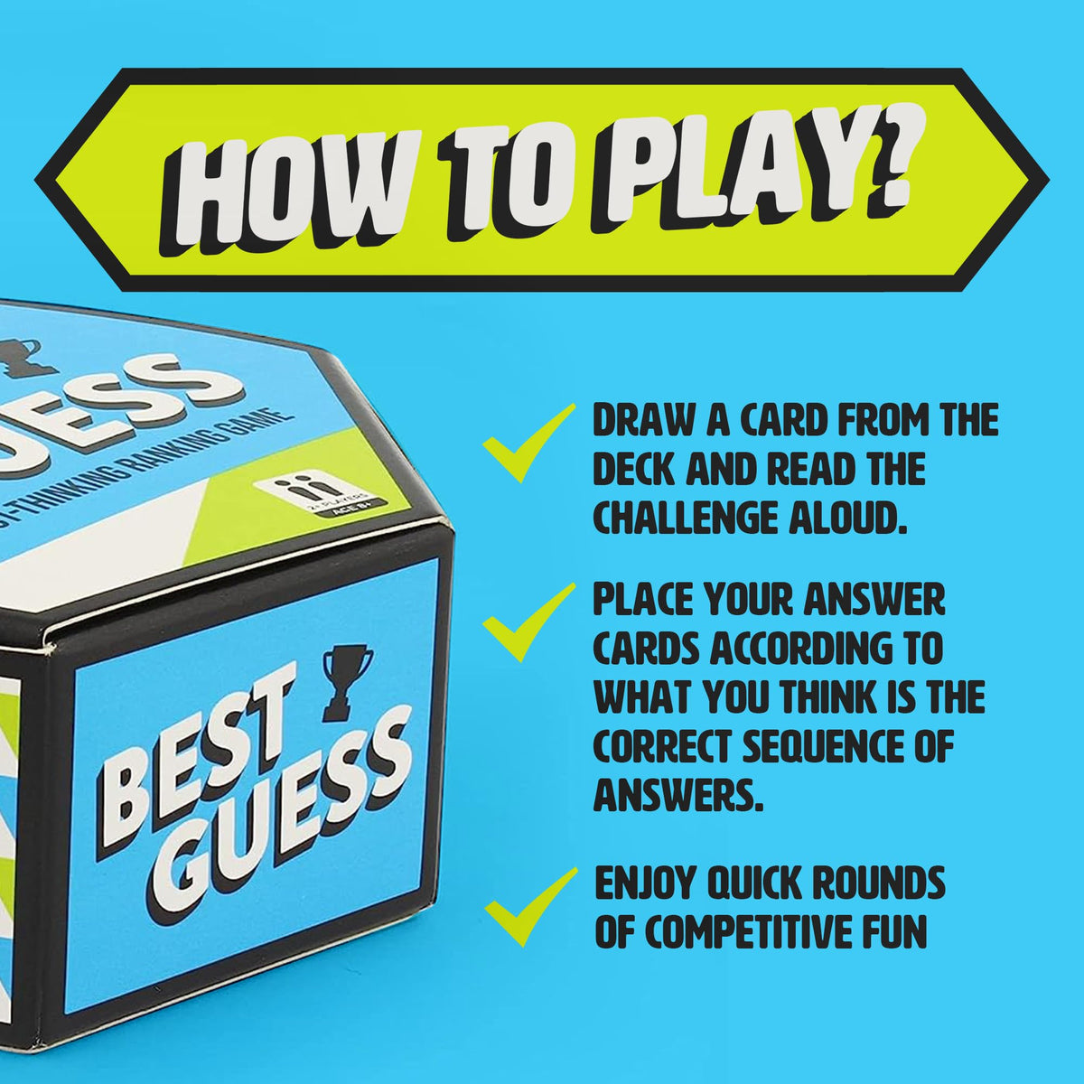 Ginger Fox - Best Guess Quick-Thinking Card Game. Card Games for Adults and Kids Aged 8+ Years. Cute Travel Sized Fun Card Games for Family Game Nights, Parties and More 6