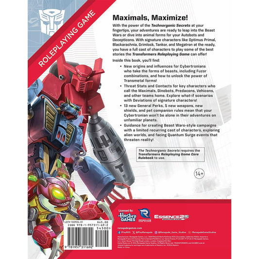 Transformers Roleplaying Game Technorganic Secrets Sourcebook 2