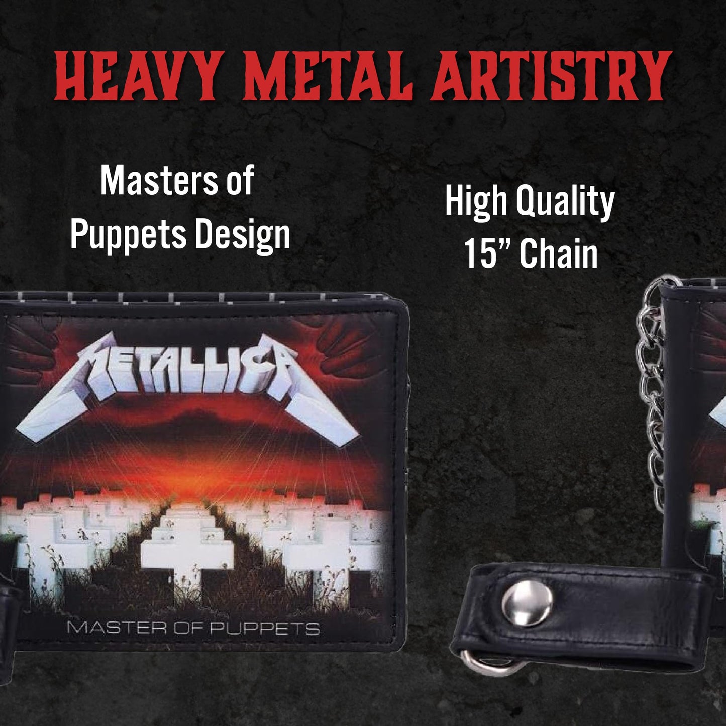 Metallica Master of Puppets Album Wallet with Chain Officially Licensed 8